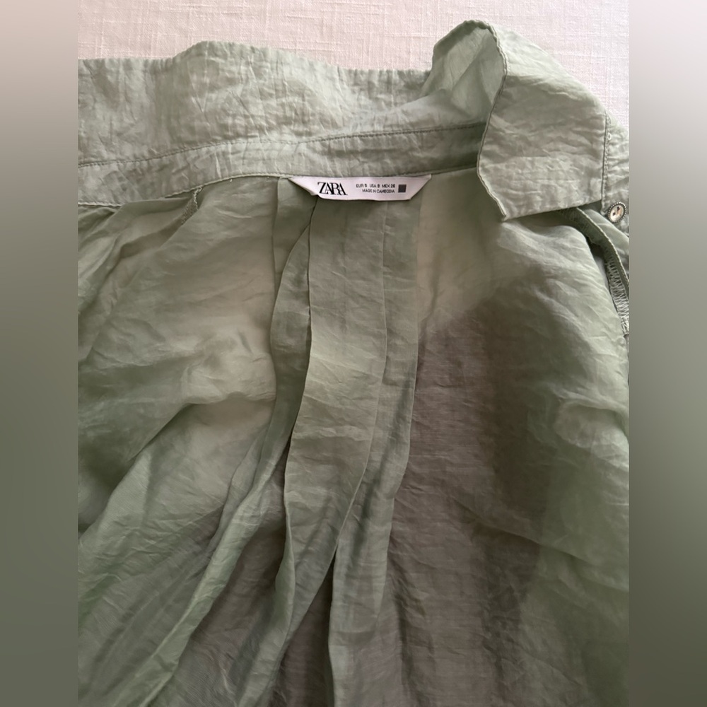 Zara Sage Green Button Up